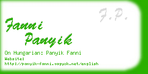 fanni panyik business card